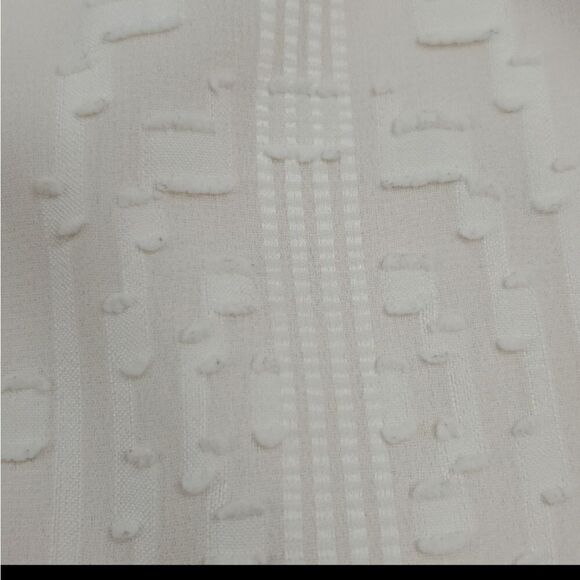 M TALBOTS OFF WINTER WHITE SWISS DOT STYLE 3/4 SLEEVE TOP medium - Picture 7 of 9